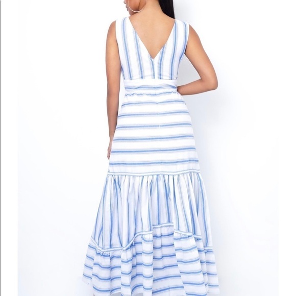 Blue & White Stripe Tiered Maxi Dress - Picture 2 of 2